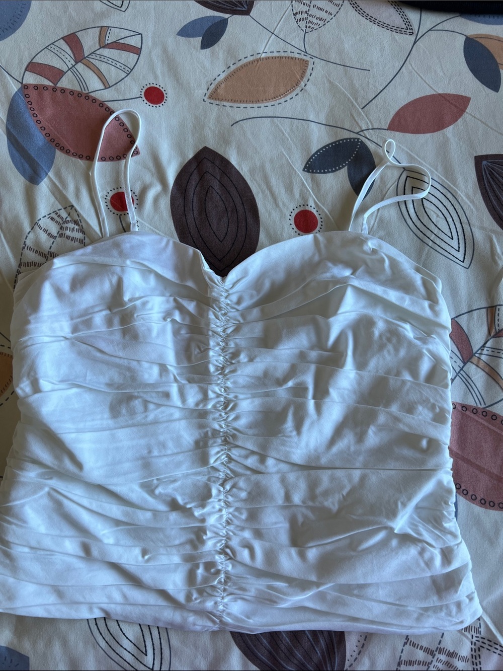 Dynamite White Ruched Spaghetti Strap Camisole
